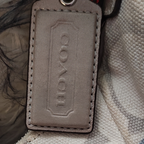 Coach Beige and Gray Signature Shoulder Bag - Picture 4 of 11